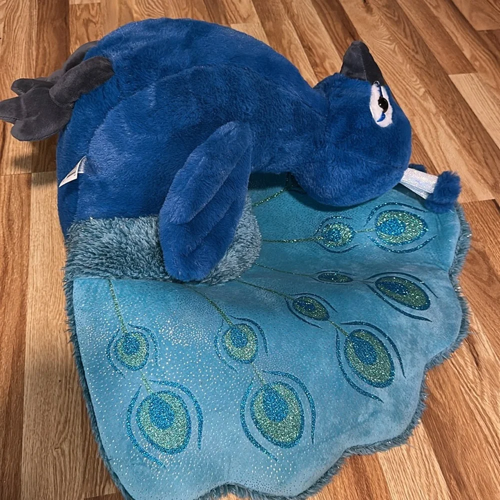 XL Blue Plush Peacock Toy my - Picture 5 of 7